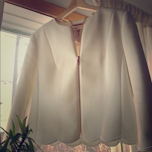 Ted Baker Cream Jacket with Scallop Detail